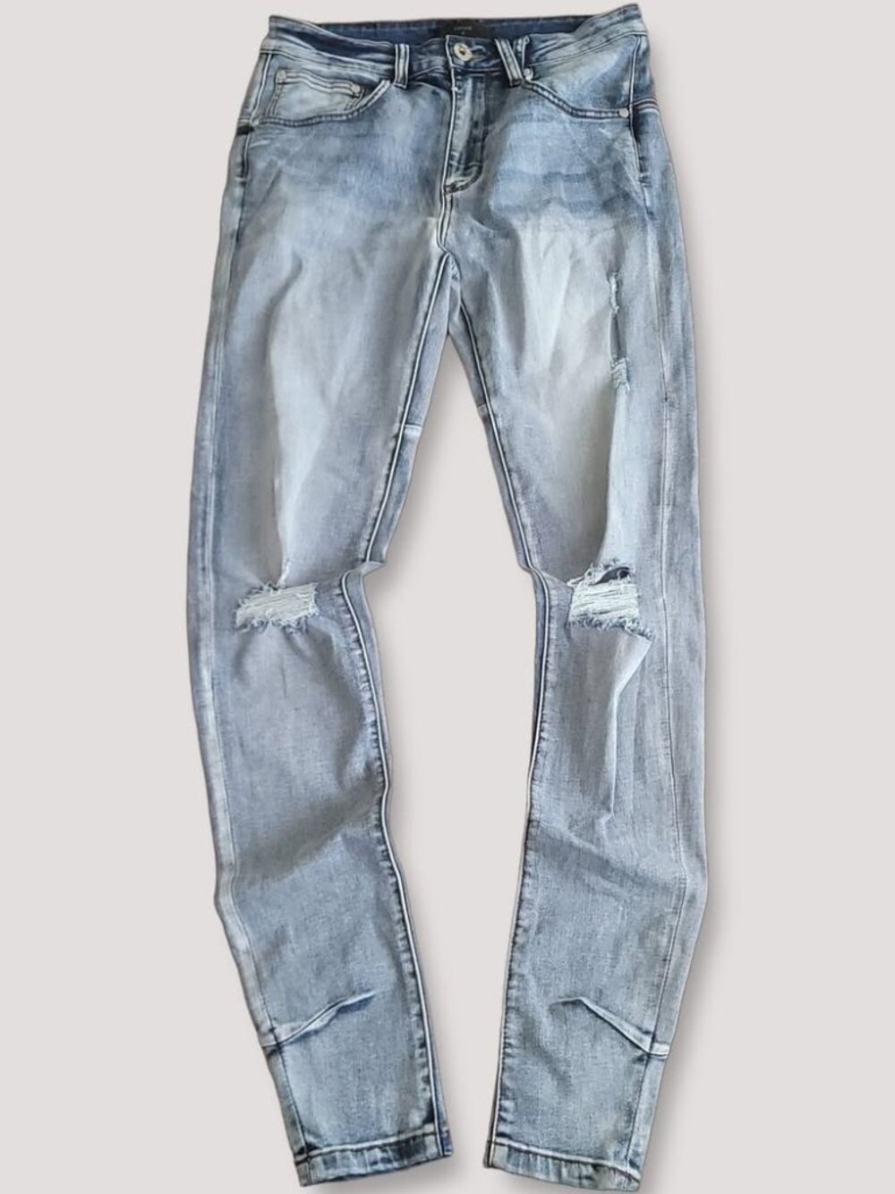 KOIIAR Premium Selvedge Denim Destroyed Skinny Jeans (Size 30)